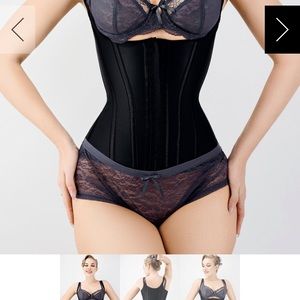 BLACK LATEX UNDERBUST CORSET STRAPS size 26